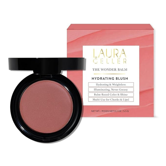 LAURA GELLER NEW YORK The Wonder Balm Complexion Enhancer - Hydrating Weightless Subtle Hint of Color + Glow for Mature Skin - Vegan Squalane - Apply to Cheeks & Lips (03 Rosy Refresh)