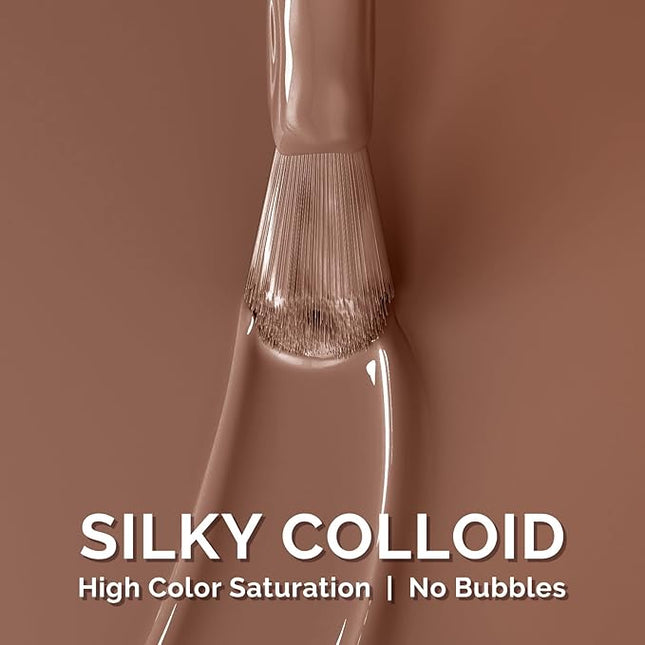 MelodySusie Caramel Brown Gel Nail Polish,0.5fl oz Nails Soak Off UV LED Cappuccino Brown Gel Polish Gift for Women Nail Art Manicure Salon DIY Nail Design Decoration at Home-1759