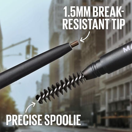 Maybelline Express Brow Ultra Slim Eyebrow Makeup, Brow Pencil with Precision Tip and Spoolie for Defined Eyebrows, Blonde, 1 Count (Packaging May Vary)