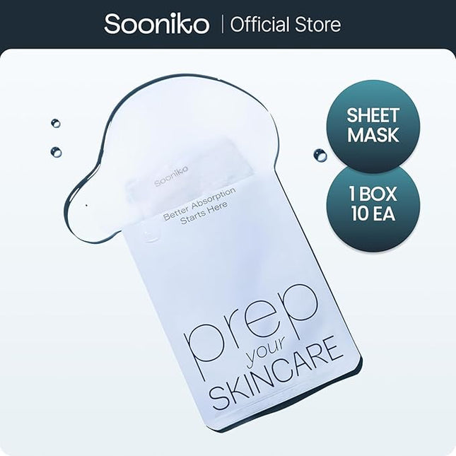 Just-In-Water Mochi Skin Mask – Korean Prep Sheet Mask for Absorption Boost, Cooling Hydration, Oil & Moisture Balance, Vegan & Non-Sticky for Sensitive Skin (10 Pack)