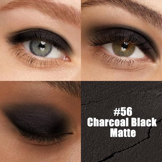 Black Matte Cream Eye Shadow Stick Makeup for Women, Black Matte Eyeliner Pencil Eyeshadow Brightener Stick for Eyes, Waterproof Eyeshadow Applicator Blendable, sombras para ojos 56#