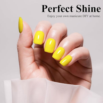 Imtiti Lemon Yellow Gel Nail Polish, 0.5Fl.oz Neon Yellow Color Gel Polish Soak Off UV LED Nail Art Design Manicure Salon DIY at Home 1Pcs