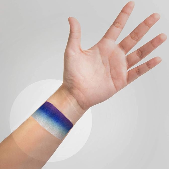 Kraze FX Dome Stroke - Sea Wave (25 gm), Professional 1-Stroke Split Cake, Hypoallergenic, Non-Toxic, Water Activated Face & Body Painting Makeup Supplies for Sensitive Skin, Kid Safe, Adults