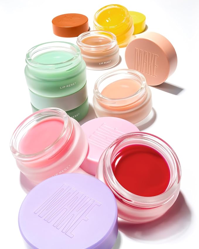 MAKE Beauty Lip Reset Overnight Lip Mask. Nourishing, Hydrating Lip Treatment for Dry, Flaky Lips. Plumps, Softens, and Smooths. Lunar Lemonade Flavor