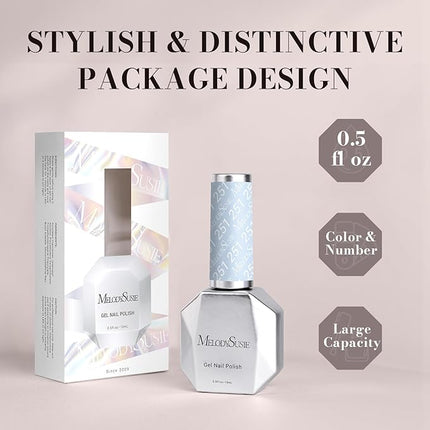 MelodySusie 0.5fl oz Gel Nail Polish,Gray Blue Color Nails Soak Off UV LED Blue Gel Polish Gift for Women Nail Art Manicure Salon DIY Nail Design Decoration at Home-251-A2041