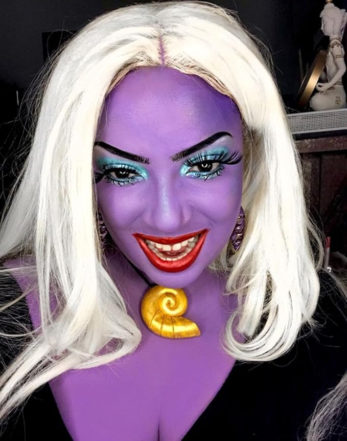 Go Ho Dark Purple Face Body Paint Stick,Easily Washable Formula Purple Face Paint Stick,Non-toxic Cream Purple Body Paint for Adults Children Halloween Mermaid Ursula Costume Cosplay SFX Makeup