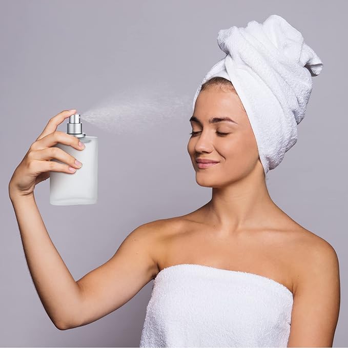 Tessco for you 12 Pcs 3.4 Ounces Perfume Bottles Empty Frosted Glass Spray Bottles 100ml Refillable Atomizer Perfume Dispenser Fine Mist Atomizer Cosmetic Make up Container(Silver Gray)