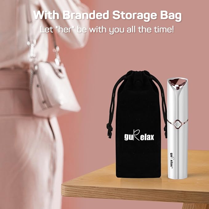 Facial Hair Removal for Women, Rechargeable Hair Removal Device, Gurelax Face Hair Removal, with a Flannel Bag