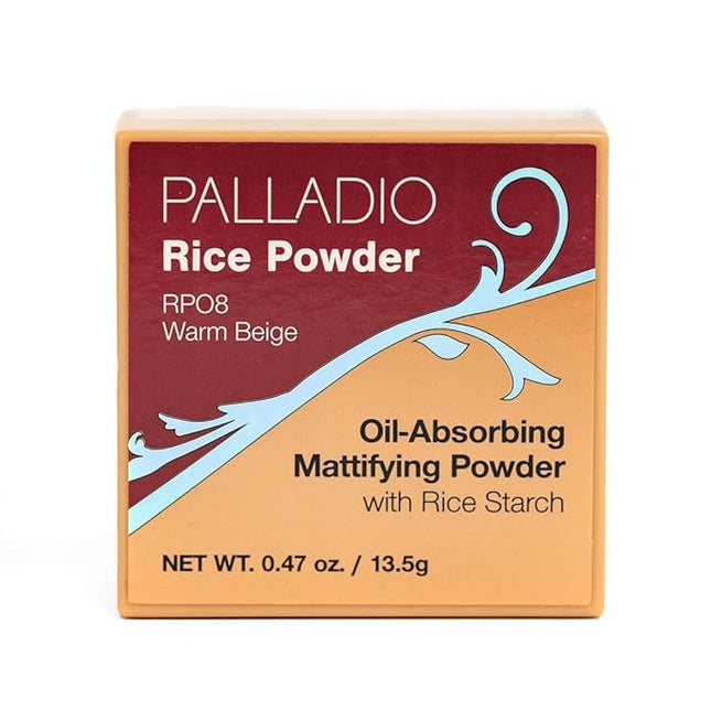 Palladio, Rice Powder Loose Setting Powder Absorbs Oil Leaves Face Looking and Feeling Smooth Helps Makeup Last Longer For a Flawless Fresh Look, Warm Beige, 0.6 Ounce