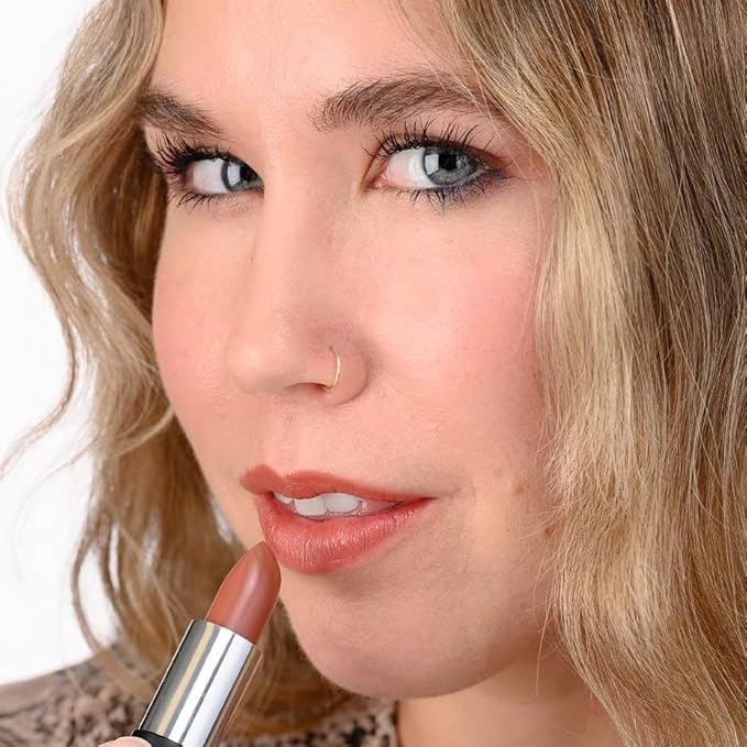 Spice ’N Easy Full Body Lipstick for Women - Vegan Gluten Free Organic Lipstick - Creamy Lip Color, Nourishing Lip Makeup w Vitamin E - WARM ORANGE BROWN LIPSTICK SHADE