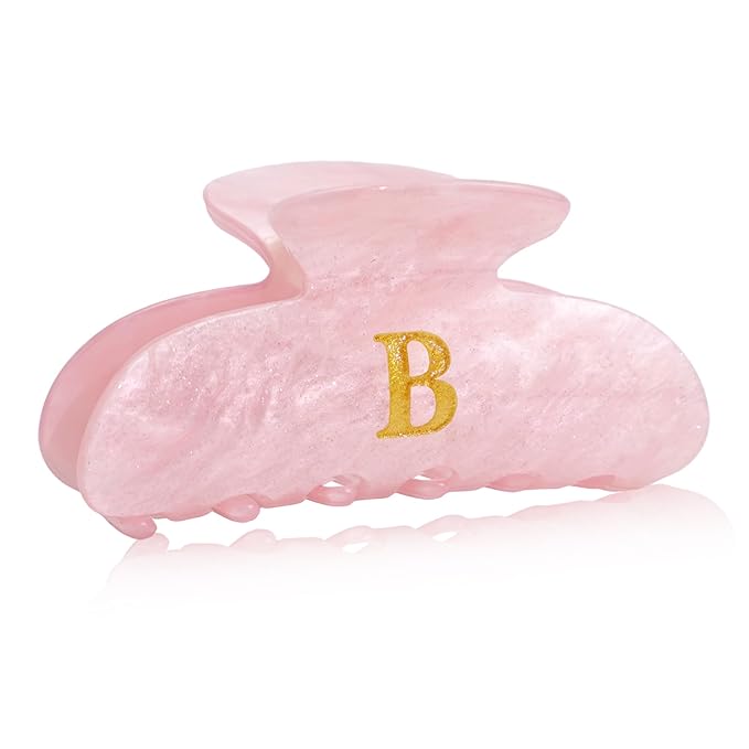 Birthday Gifts for Women - Acrylic Letter Hair Clips for Women, Pink Letter Hair Claw Fashion Glitter Claw Clips Durable Hair Accessory, Mom Birthday Gifts, anniversarys Gifts, Gifts for Her