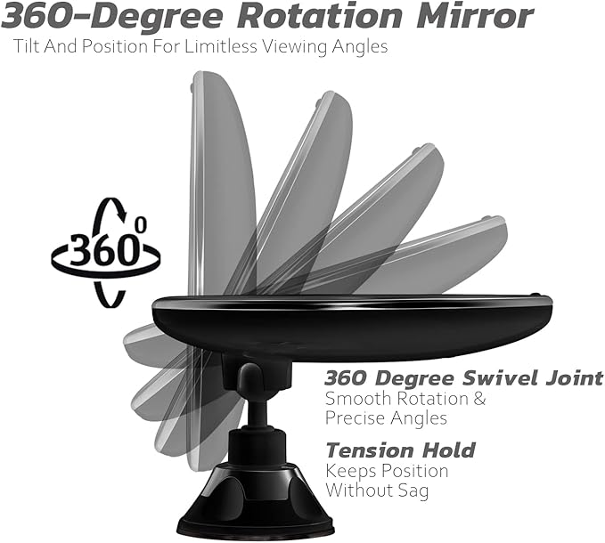 10x Magnifying Mirror with Light – 7.9" Make up Mirrors Lighted Magnifying and Suction Cups – Easy to Handle Lighted Makeup Mirror– 360 Degree Swivel Joint