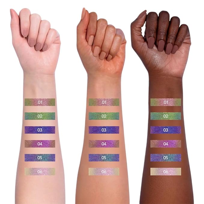 evpct Chameleon Duo Chrome Liquid Eyeliner, Light Dark Purple Glitter Metallic Shimmer Liquid Eyeliner, Multichrome Color Shift, Long Lasting Waterproof Eye Liner Eyeshadow Pencil Face Glitter Makeup