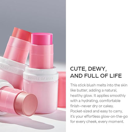 House of Hur Every Cheek Blush | Hydrating Moisture Blush Stick | Super Food Extracts | 0.23 Oz (5 Colors) (Evening Whisper)
