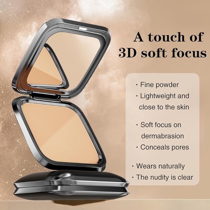 Venrock Soft Velvet Pressed Powder Long-lasting oil control,Natural lightweight finish,Gentle and non-irritating Brightens skin tone Quick touch-ups,Blurs pores,Concealing (02#Wheat, 0.23 oz)