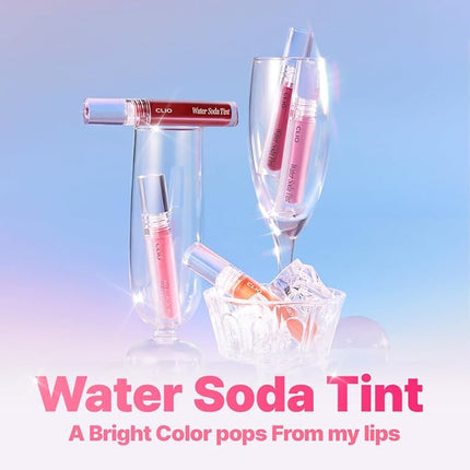 CLIO Water Soda Tint 5 Colors, Korean Lip Stain, High Moisturizing, Strong Hydrating Water Lip Oil, Gloss, Non Sticky Lip Stain, K-Beauty Lips (01 RED SPLASH, One Size)