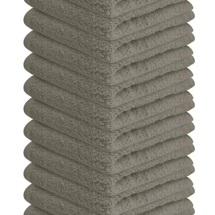 Softolle 100% Cotton Ring Spun Wash Cloths – Bulk Pack of Washcloths – 12x12 Inches – Wash Cloth for Face, Highly Absorbent, Soft and Face Towels (Taupe, 60 Pack)