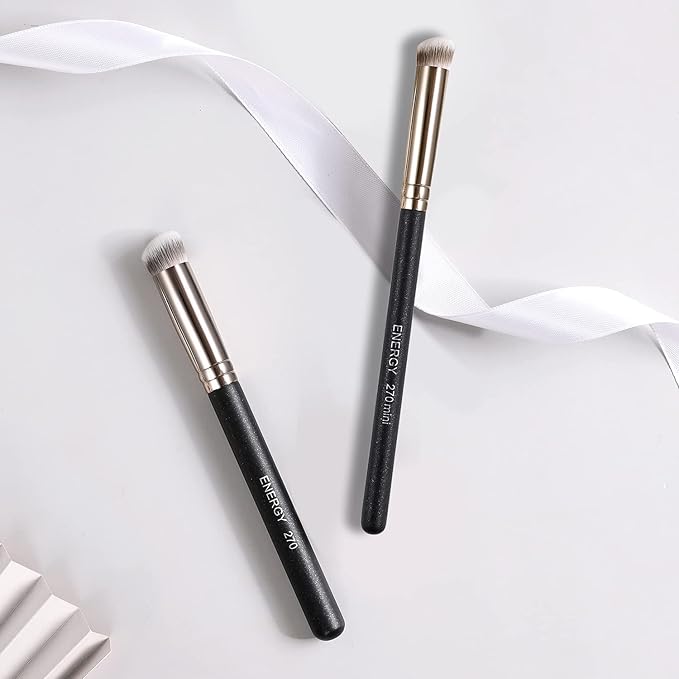 ENERGY Foundation Brushes Set Professional Under Eye Concealer Brushes Perfect For Blending Liquid Cream or Flawless Powder Cosmetics Buffing Stippling Concealer Premium Synthetic Bristles