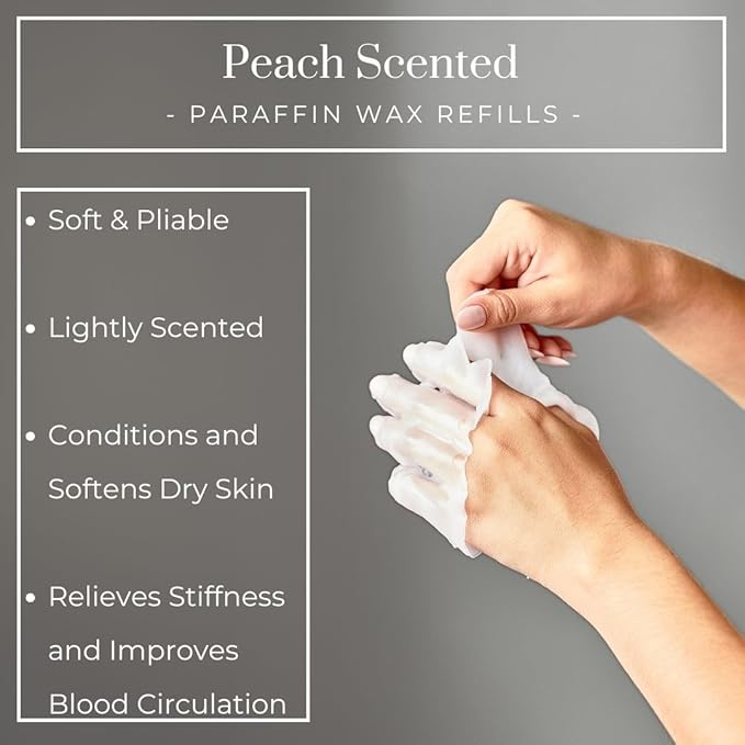 6lb Peach Scented Paraffin Wax, Paraffin Wax for Hand and Feet, Use with any Paraffin Wax Machine for Hand and Feet, Paraffin Wax Refills for Paraffin Baths, Parrafin Wax Blocks