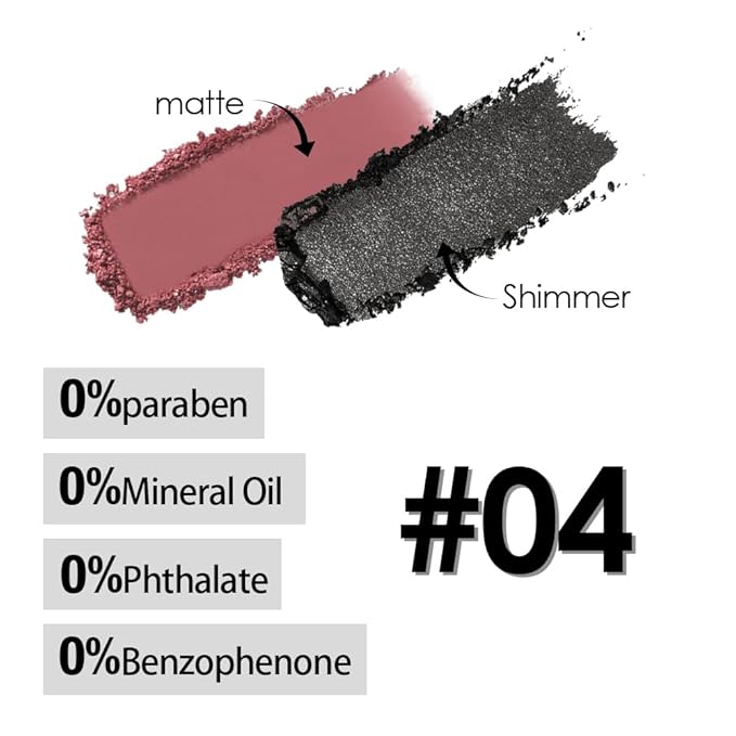 Wine Red Black Two Color Matte Shimmer Eyeshadow,Bright Eye Shadow Powder,Professional Long-Lasting Waterproof Makeup Palette,Easy-To-Apply and Compact for Travel