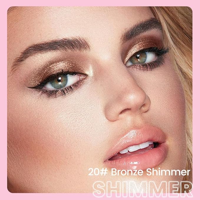 Kaely 2in1 Cream Eye Shadow Brightener Sticks for Eyes, Pencil Eyeshadow Applicator Stick Waterproof Pigmented, Eye Shadow Palette Highlighter Makeup, sombras para ojos, 20 Bronze Shimmer
