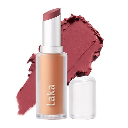 Laka Bulky Matte Lipstick, 4g/0.14oz., Long Wear, Non-Drying Lip Stain Stick with High Pigmentation, Voluminous Lips, K-Beauty (#406 New Passion)