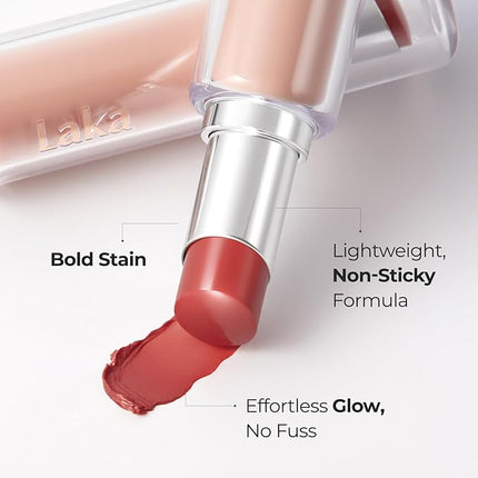 Laka 24HR Bonding Glow Lipstick, 3.7g/0.13oz., Long Lasting High-Shine Lipstick with Rich Color & Glassy Finish (#203 Mark)