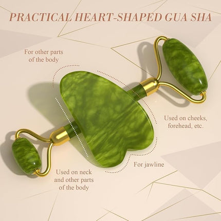 Jade Roller Gua Sha Set (Green)