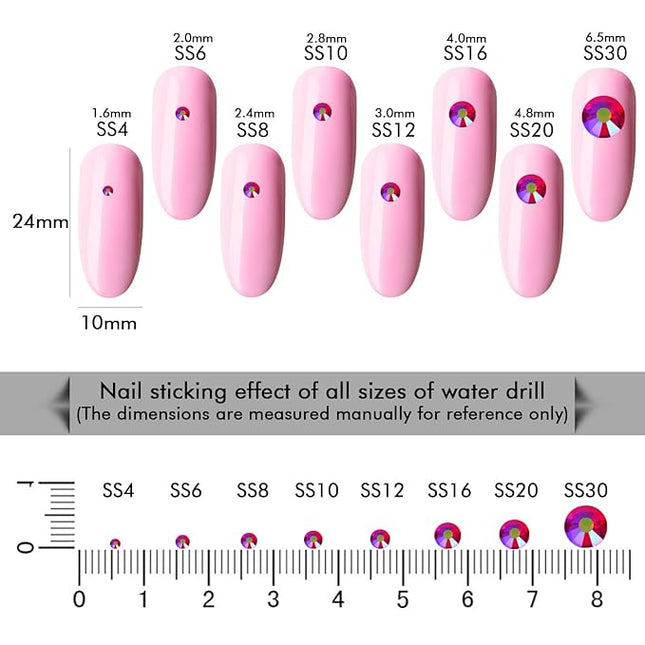 1440Pcs Red Ab Crystal Rhinestones,Glass Flatback Rhinestones Gemstones for Nail Face Makeup Art Crafts Clothes Decoration -(SS16,4.0mm,Red Ab)