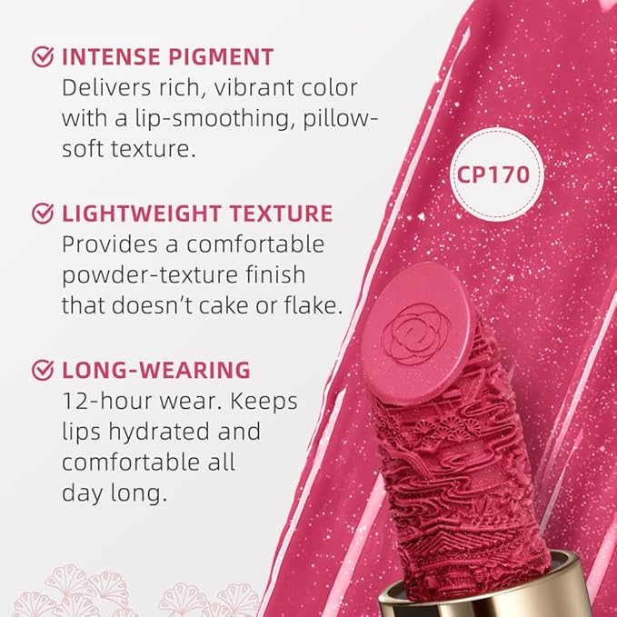 Catkin Moist Lipstick Hydrating High Impact Color Infused with Vitamin E and Avocado Oil Smooth Soft Texture Long Lasting Glow Finish 170