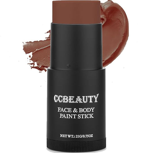 CCbeauty Brown Face Paint Stick, Face Painting Kit, Full Coverage SFX Makeup Foundation, Professional Non-Toxic Body Paint for Halloween Costume Party, For Deer, Elk, Simba, Bojack Horseman Makeup