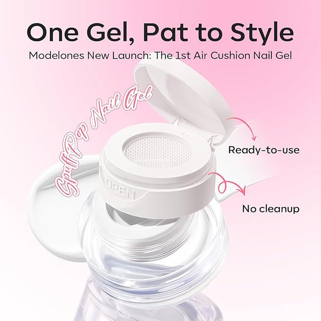modelones Pat Paint Gel Nail Polish, 1 Jar Soak Off UV Patting Gel Polish Pigmented Colors for Ombre & Gradient & Blush Blooming & French Tip Nail Art, White
