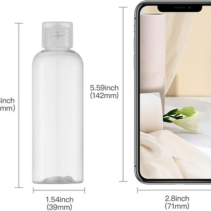 LISAPACK 3.4 oz Travel Bottles for Toiletries, Plastic Travel Size Containers for Shampoo Conditioner TSA Approved, Empty Small Squeeze for Lotion, Clear Leak Proof Mini Liquid Tube for Refillable