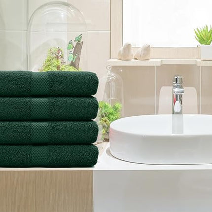 DAN RIVER 6-Pack Premium Hand Towels (16x28 Inches) - 100% Cotton, Ultra Soft, Lightweight, Highly Absorbent Towels for Bathroom, Spa, Gym, Salon, Hotel, and Travel - Hunter Green