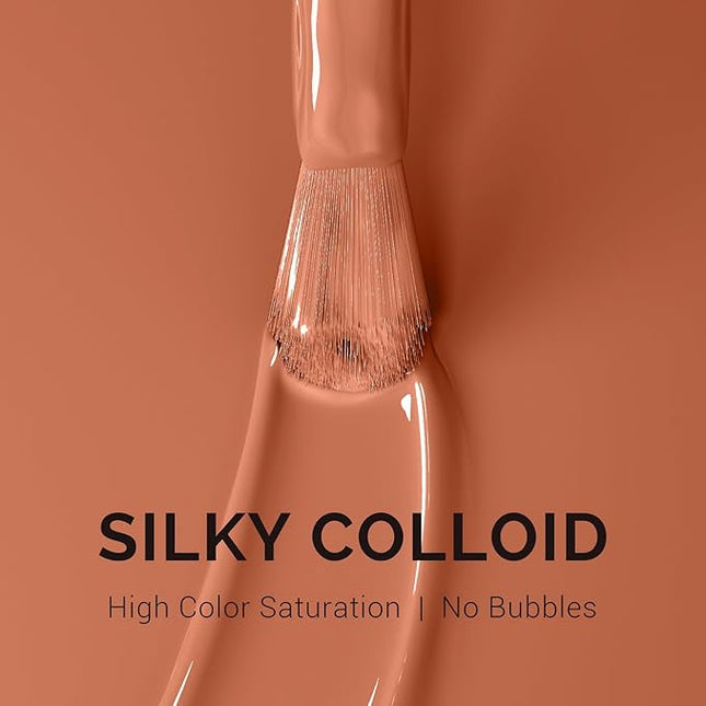 MelodySusie Transparent Brown Gel Nail Polish,0.5fl oz Nails Soak Off UV LED Cinnamon Brown Gel Polish Gift for Women Nail Art Manicure Salon DIY Nail Design Decoration at Home-1654