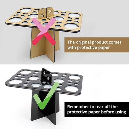 BEAKEY Make up Brush Drying Rack, Collapsible Makeup Brush Holder 28 Holes Makeup Brush Dryer Stand - Black