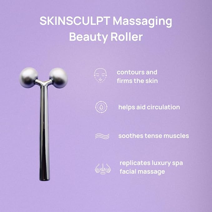 Face Roller Skin Care Tool | SKINSCULPT Face Massager Tool | Natural, Non-Toxic Sculpting Tool for All Skin Types | Relieves Facial Tension & Rejuvenates Skin