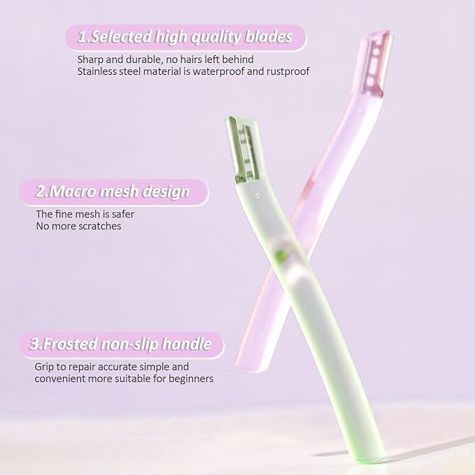 wanheart Women's Facial Shaver (3-pack), for hair removal, face, and eyebrows, with gentle exfoliating blades (3)