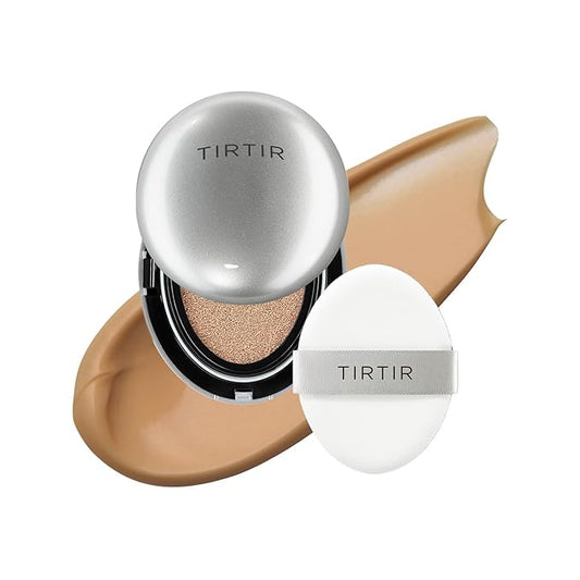 [*Mini Size*] TIRTIR Aura Glow Silver Cushion | Korean Cushion Foundation, (#35N Walnut, 0.15 Fl Oz)
