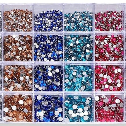 18000PCS Mixed Size 2-5MM Jelly AB Resin Rhinestones With Tools for Tumblers, Clothing Decor, Nail Art Gem Crafts - Colorful Flatback Strass Glitter Crystal