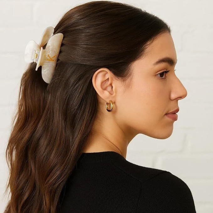 Acrylic Letter Hair Clips for Women - Monogram Hair Claw Alphabet Large Hair Clip, Fashion Glitter Claw Clips Elegant And Durable Hair Accessory, Letter O