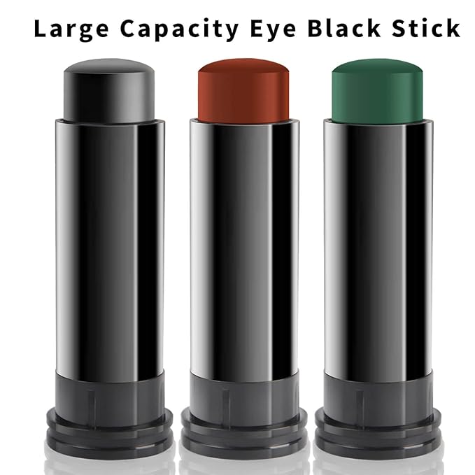 MEICOLY 3 Colors Camo Face Paint Set,Black Maroon Brown Green Eye Black Stick,Sporting Face Paint for Baseball Softball Football Lacrosse,Hunting Accessories Military Army Camo Paint