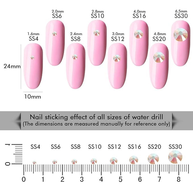 1440Pcs Transparent AB Crystal Rhinestones,Glass Flatback Rhinestones Gemstones Small for Nail Face Makeup Art Crafts Clothes Decoration -(SS4,1.6mm,Transparent AB)