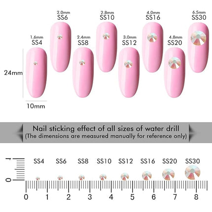 1440Pcs Transparent AB Crystal Rhinestones,Glass Flatback Rhinestones Gemstones Small for Nail Face Makeup Art Crafts Clothes Decoration -(SS6,2.0mm,Transparent AB)