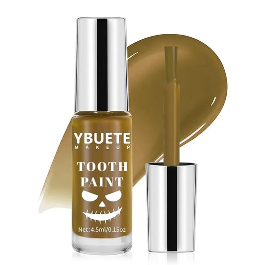 Professional Halloween Yellow Tooth Paint, Temporary Nicotine Color Tooth Paint，Decayed Rotten Cruddy Missing Teeth Makeup, Perfect for Cosplay, Halloween Makeup, Theater, Costume Party