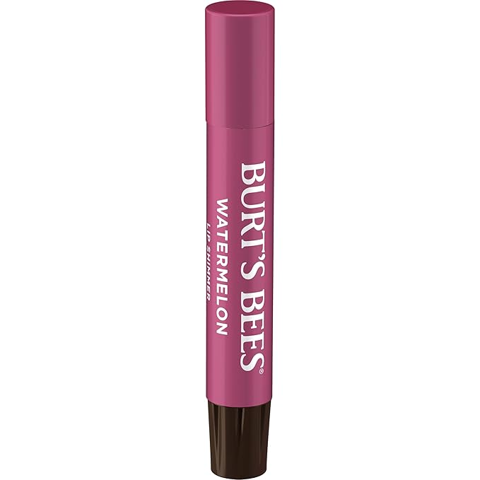 Burt’s Bees Lip Shimmer Watermelon; Warm, Luminescent Color; High Impact, Instant Moisture; with Shea and Cocoa Butters; 100% Natural Origin; 4 Tube, 0.09 Oz. (Packaging May Vary)