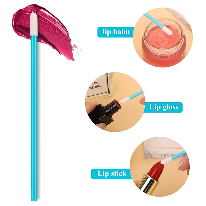 700 Piece Disposable Lip Wands - Lip Brushes, Lipstick & Gloss Applicators - Lint Free Makeup Applicator Brush Beauty Tool - Blue