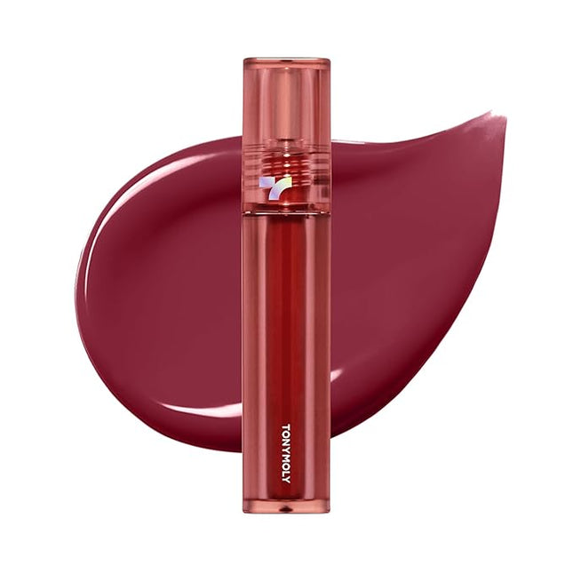 TONYMOLY Perfect Lips Shocking Lip Tint – Long-Lasting Semi-Permanent Lip Stain with Moisturizing Shea Butter, Rosehip, Argan & Jojoba Oils, N09 Plum Shocking, 0.37 fl oz