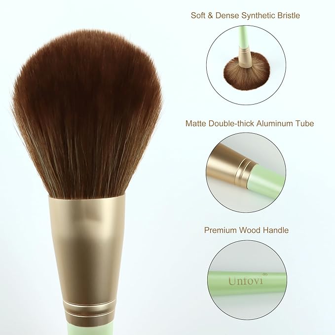 14 Pcs Makeup Brush Set, Cosmetic Brushes for Foundation, Concealer, Eyeshadow, Blush, Powder & Contouring, Professional Beauty Makeup Tools for Women & Beginners(Mint Green)