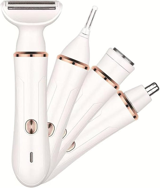 Electric Razor for Women,4-in-1 Women’s Facial Hair Removal for Face Nose Eyebrow Beard Mustache Arm Leg Armpit, Rechargeable 4 in 1 Womens Body Shavers Set